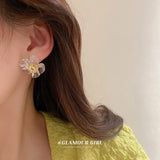 Silver Needle Resin Fairy Flower Earrings Sweet Wind