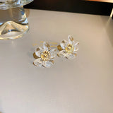 Silver Needle Resin Fairy Flower Earrings Sweet Wind