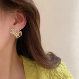 Silver Needle Resin Fairy Flower Earrings Sweet Wind