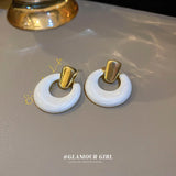 Silver Needle Hoop Earrings Exaggerated Natural Earrings