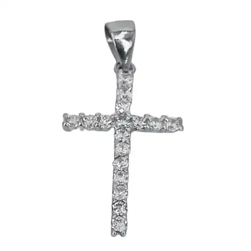 925 Silver Cross Pendant with Zirconia