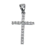925 Silver Cross Pendant with Zirconia