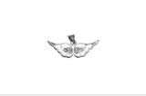 925 Silver Pendant with Zircon Wings Plated