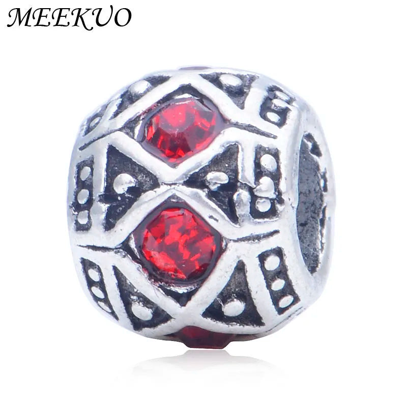 Silver Plated CZ Crystal Beads for Charm Bracelets