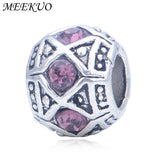 Silver Plated CZ Crystal Beads for Charm Bracelets