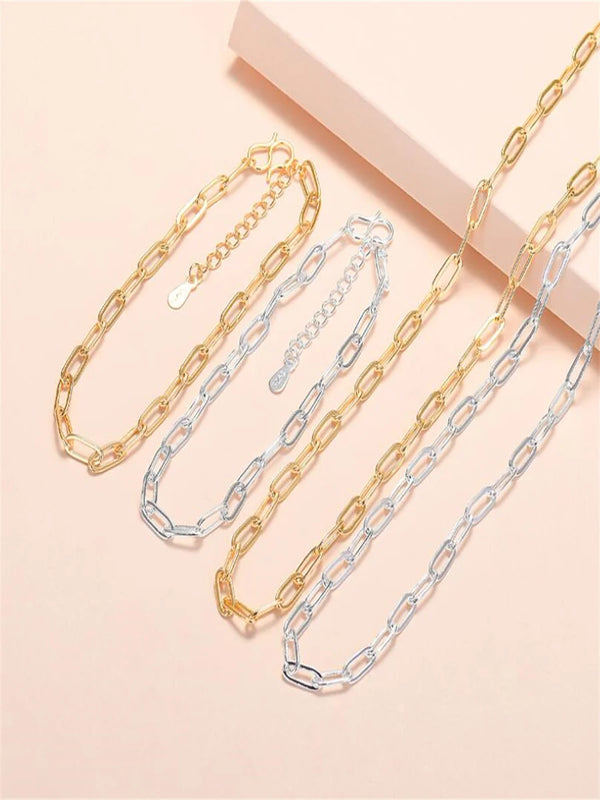 Gold-Plated O-Chain Women's Necklace Long Bracelet DIY Accessories