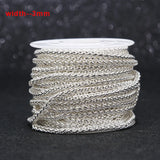 Silver Plated Steel Wheat Braided Chain 3mm for DIY Necklace Bracelet