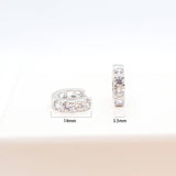 Silver Plated Diamond Hoop Earrings for Women Small Earrings