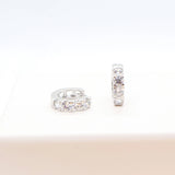 Silver Plated Diamond Hoop Earrings for Women Small Earrings