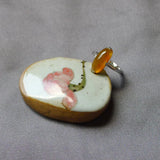 Ice Tangerine Chalcedony Silver Ring for Women