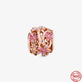 Silver Flower Cake Sandwich Beer Charm Beads DIY Jewelry