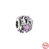 Silver Flower Cake Sandwich Beer Charm Beads DIY Jewelry