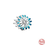 Silver Flower Cake Sandwich Beer Charm Beads DIY Jewelry