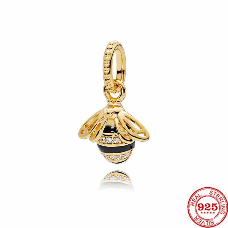 European Glod Sparking Charm Beads for Bracelet DIY