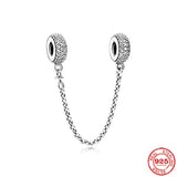 Silver Safety Chain Moon Flower Butterfly Queen Bead