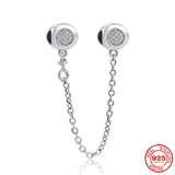 Silver Safety Chain Moon Flower Butterfly Queen Bead
