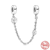 Silver Safety Chain Moon Flower Butterfly Queen Bead