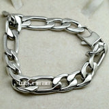 SilverTone Stainless Steel Link Chain Men's Bracelet B179