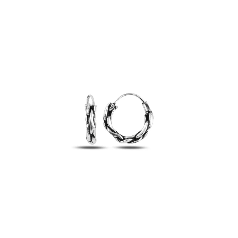 Silverlina Silver 12mm Oxidized Ring Earrings
