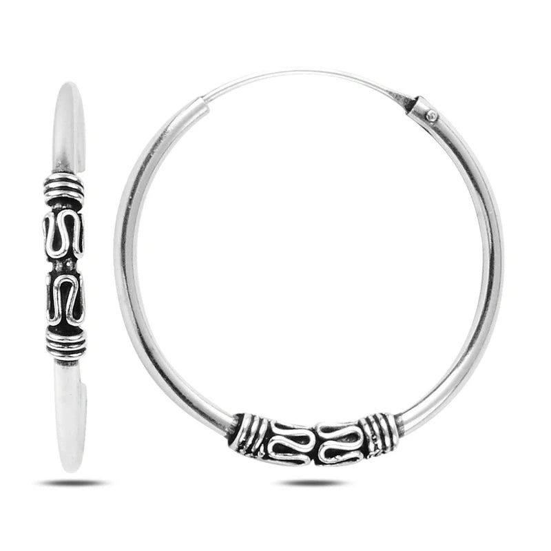 Silverlina Silver Oxidized Ring Earrings