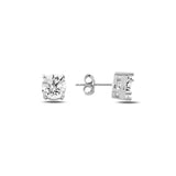 Silverlina Silver 7mm Zircon Engagement Earrings