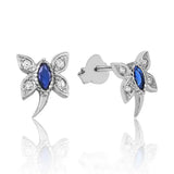 Silver Dragonfly Earrings with Studs