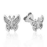 Silverlina Silver Butterfly Stud Earrings