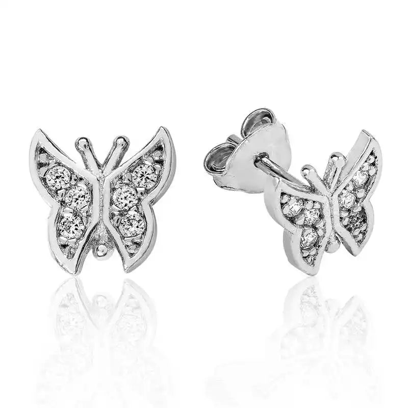 Silverlina Silver Butterfly Stud Earrings