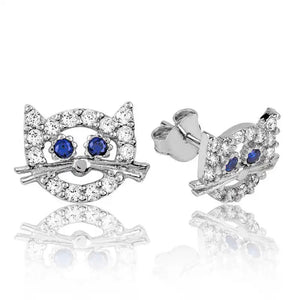 Silverlina Studded Cat Earrings