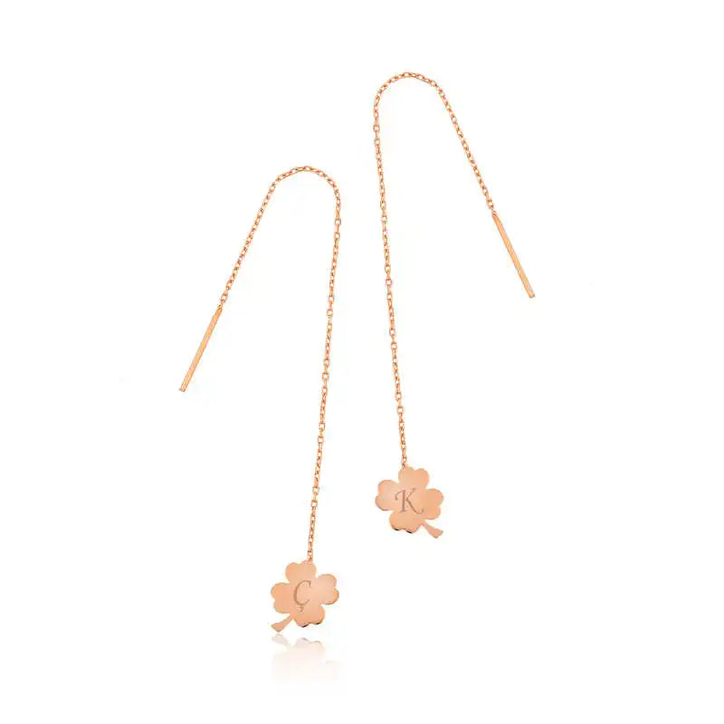 Silverlina Silver Chain Clover Earrings