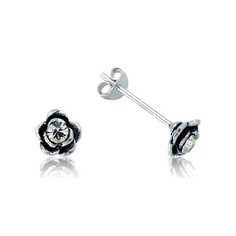 Silverlina CZ Rose Earrings