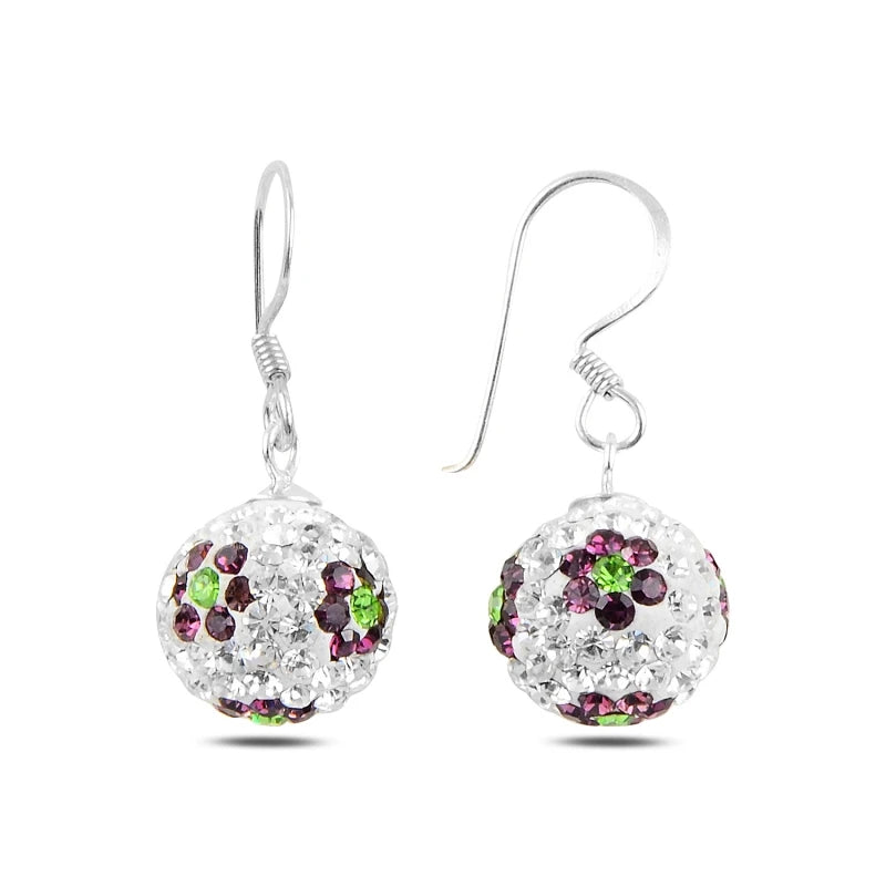 Silverlina Dangle Crystal Stone Earrings