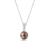 Silverlina Silver Dangle Ball Necklace