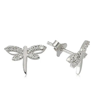 Silver Dragonfly Stud Earrings