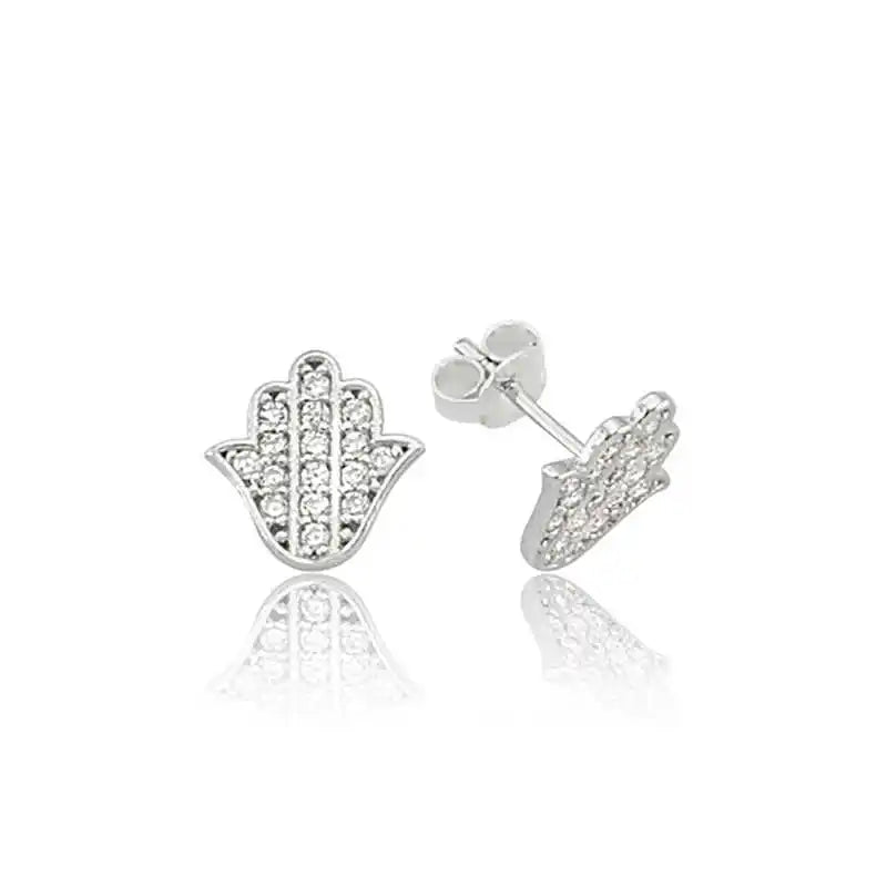 Silverlina Silver Fatma Earrings with Studs