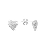 Silverlina Silver Heart Zircon Earrings
