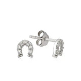 Silverlina Studded Horseshoe Earrings