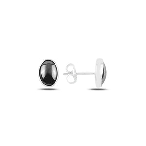 Silverlina Oval Hematite Stone Earrings