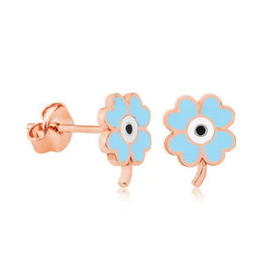 Silver Phosphorescent Clover Earrings