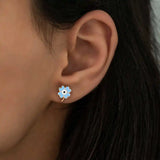 Silver Phosphorescent Clover Earrings