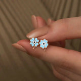 Silver Phosphorescent Clover Earrings
