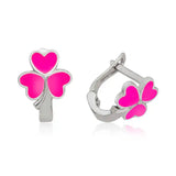 Silver Pink Clover Child Tag Necklace