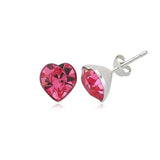 Silverlina Silver Pink Heart Earrings