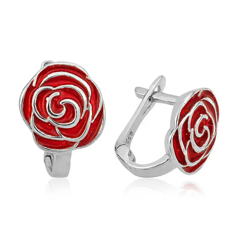 Silverlina Red Rose Kids Tag Necklace