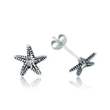 Silver Sea Star Studded Earrings