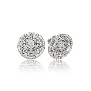 Silverlina Silver Smiling Face Earrings