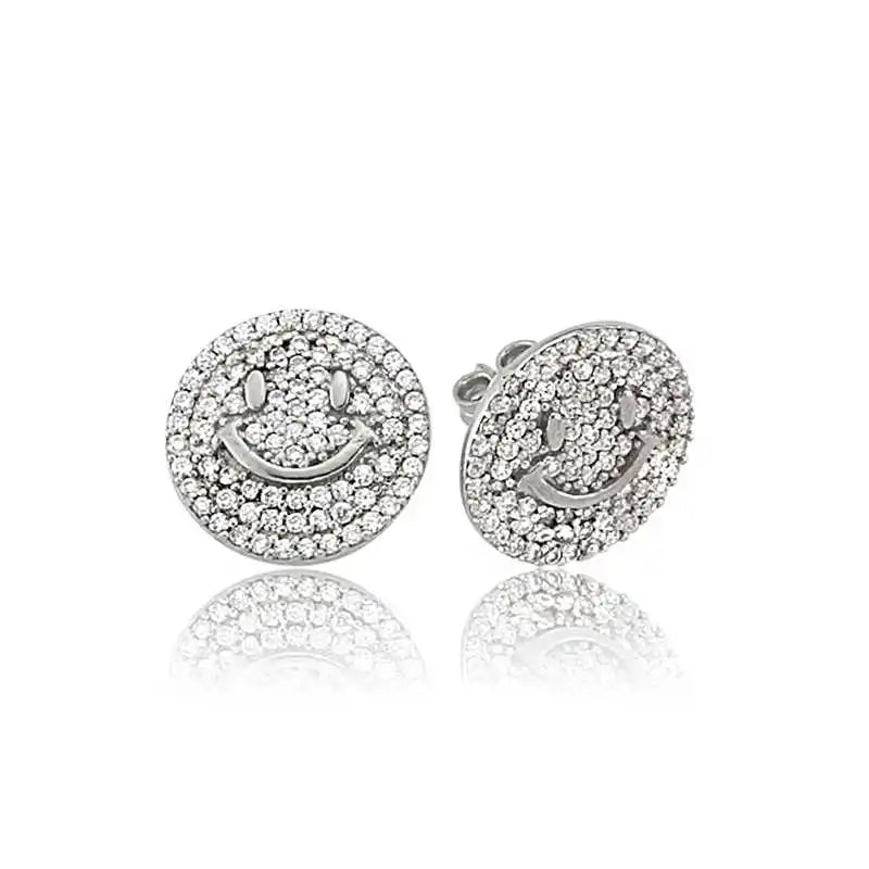 Silverlina Silver Smiling Face Earrings