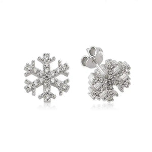 Silverlina Snowflake Earrings with Sparkling Studs