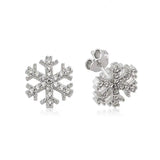 Silverlina Snowflake Earrings with Sparkling Studs