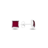Silverlina Red Agate Stone Earrings